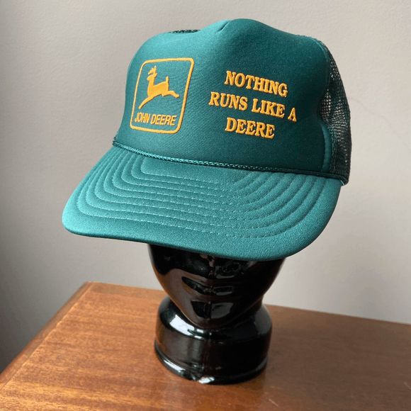 John Deere Other - Vintage Deadstock 80s John Deere Tractor Green Snapback Trucker Mesh Cap Hat